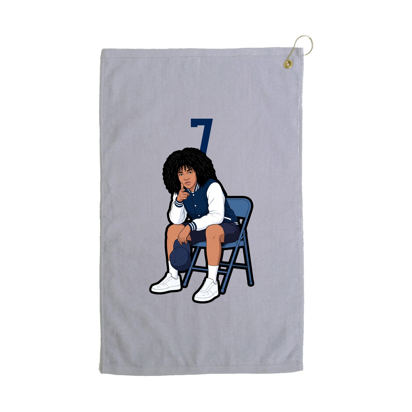 Golf Towel — Number Top in Grey