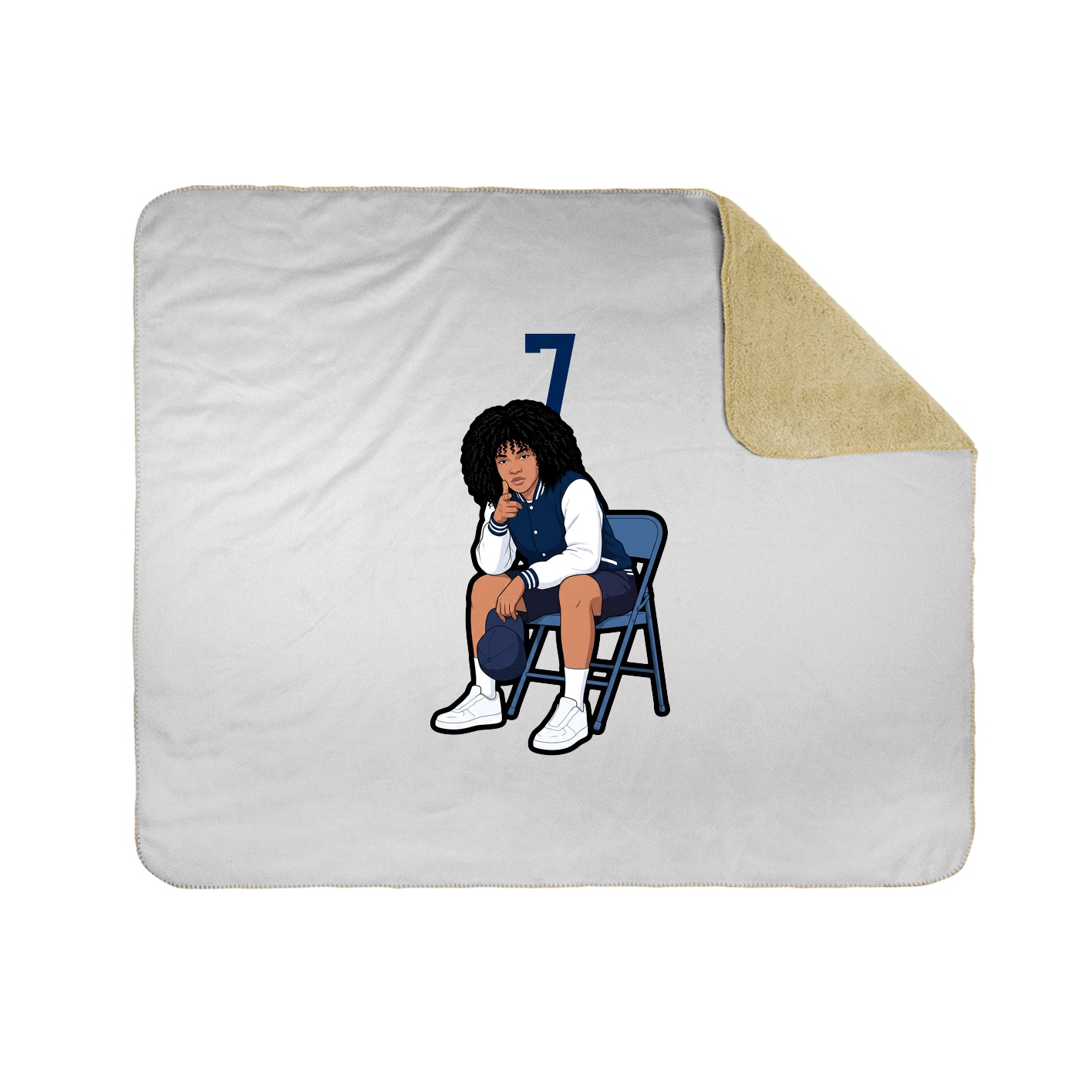 Throw Blanket — Number Top in White