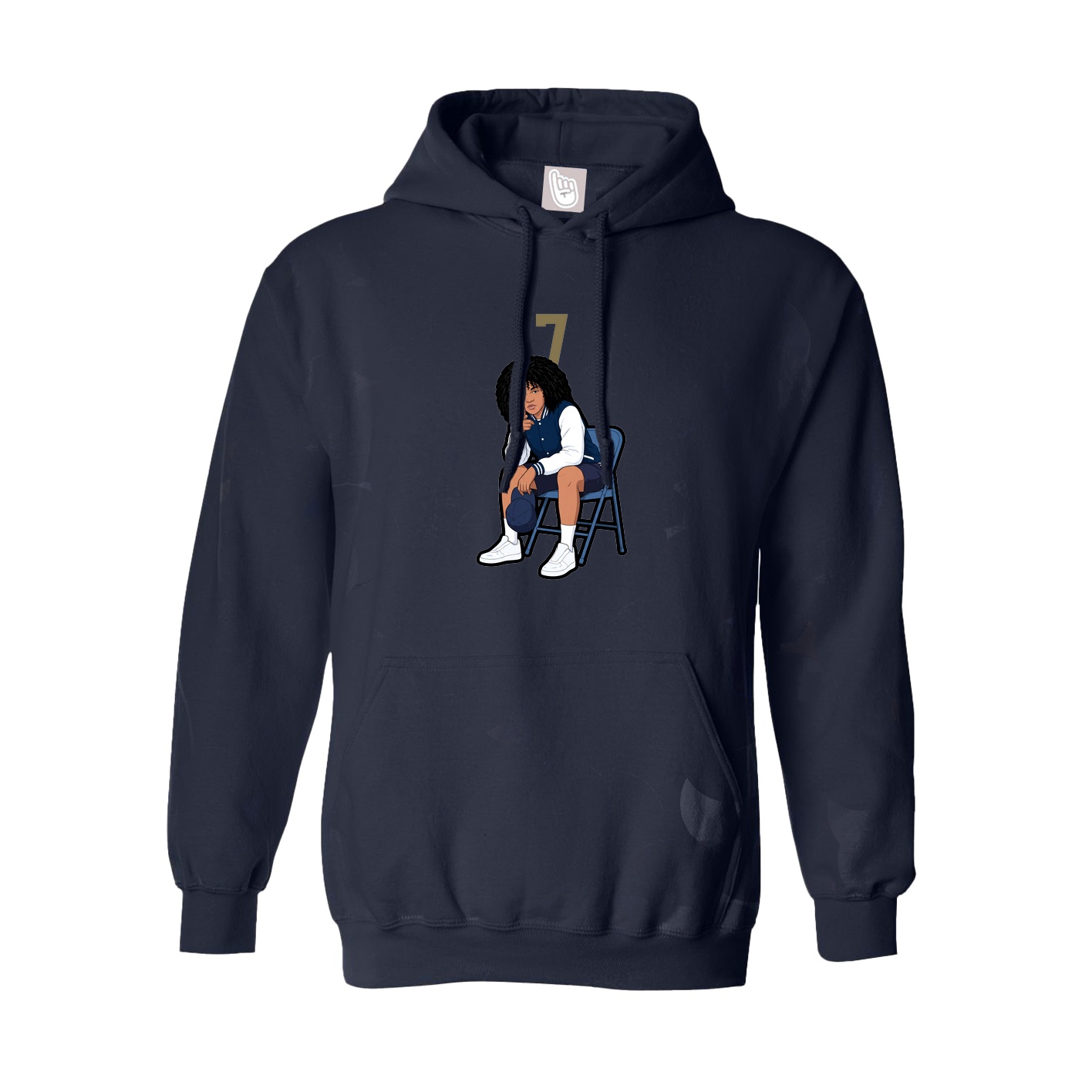 Hoodie — Number Top in Navy