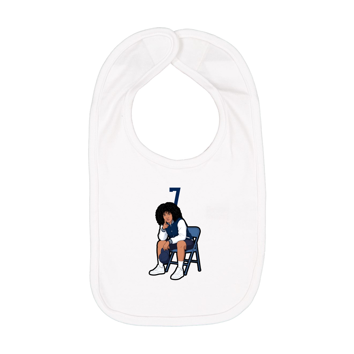 Infant Bib — Number Top in White