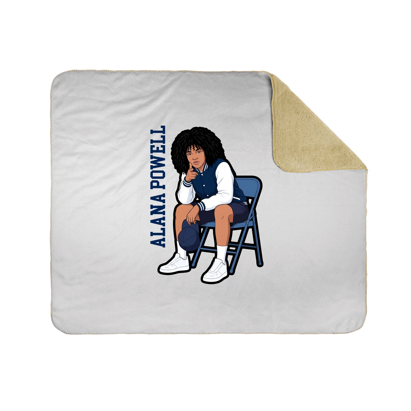 Throw Blanket — Name Vertical in White