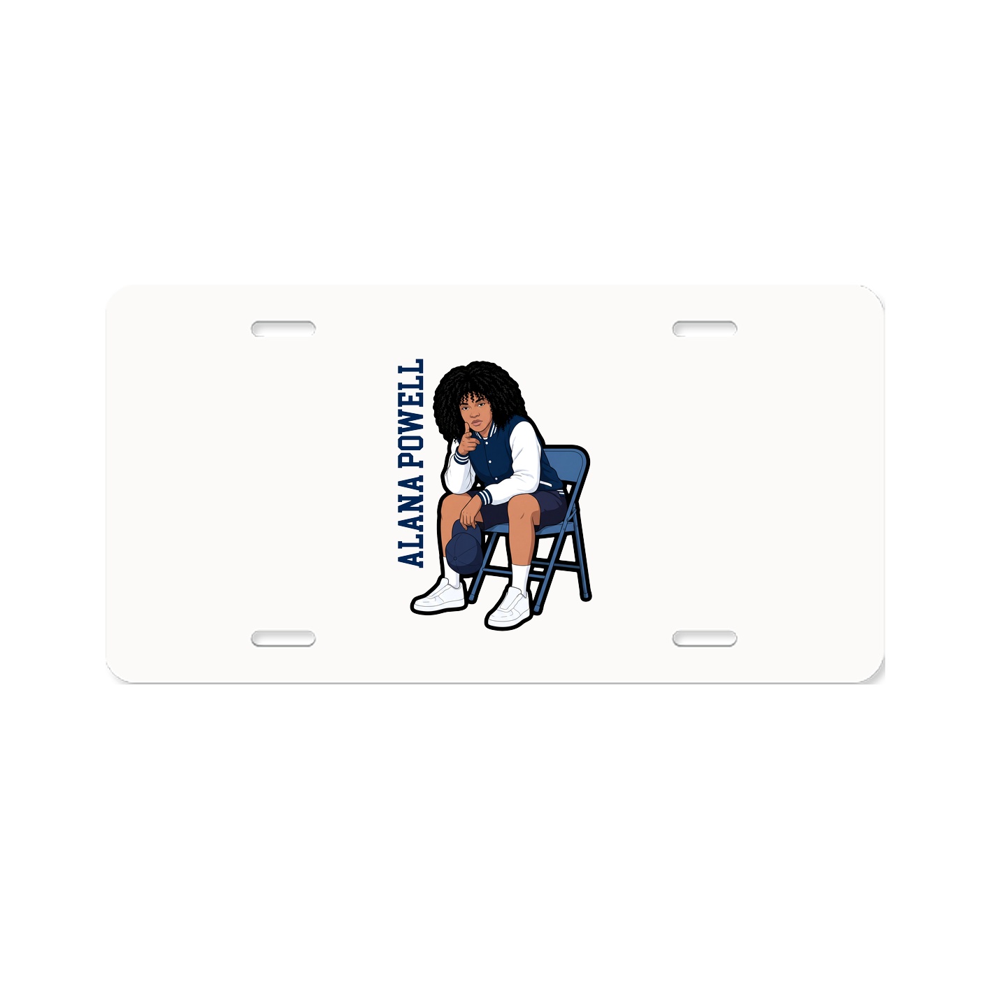 License Plate — Name Vertical in Classic