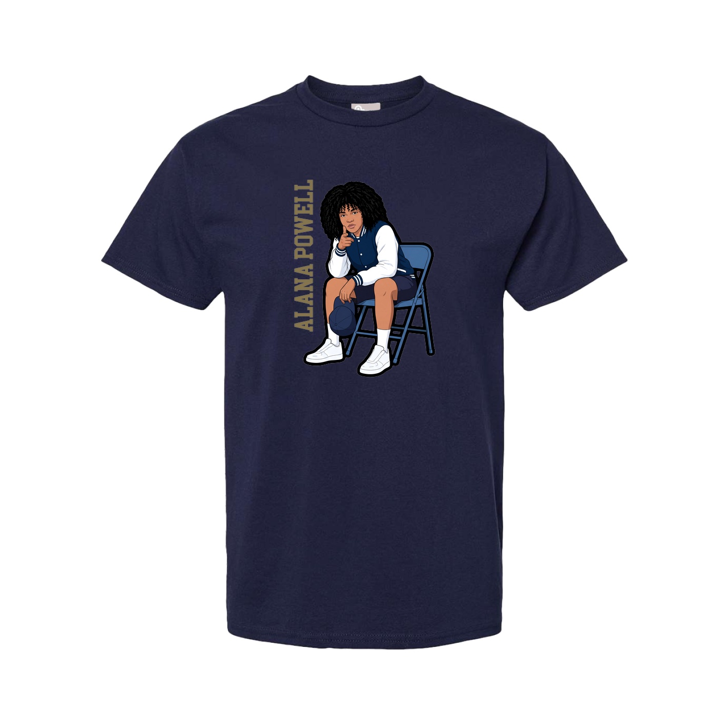 Tee — Name Vertical in Navy