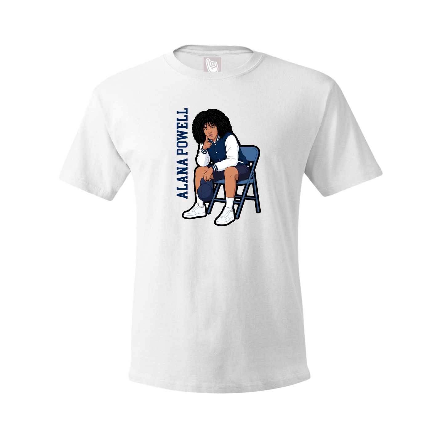 Youth Tee — Name Vertical in White