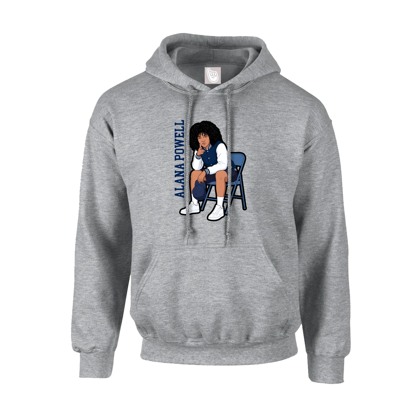 Hoodie — Name Vertical in Grey