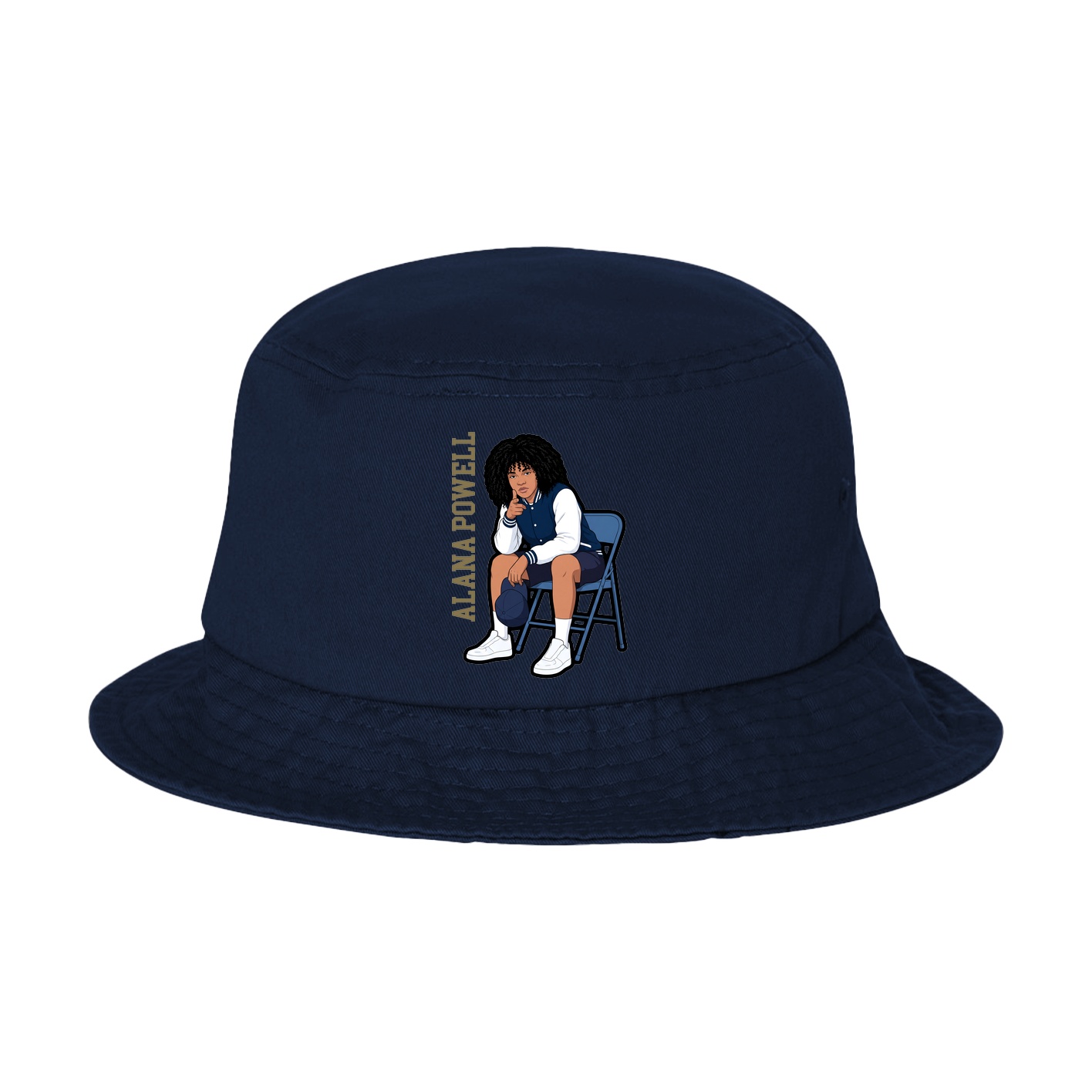 Bucket Cap — Name Vertical in Navy