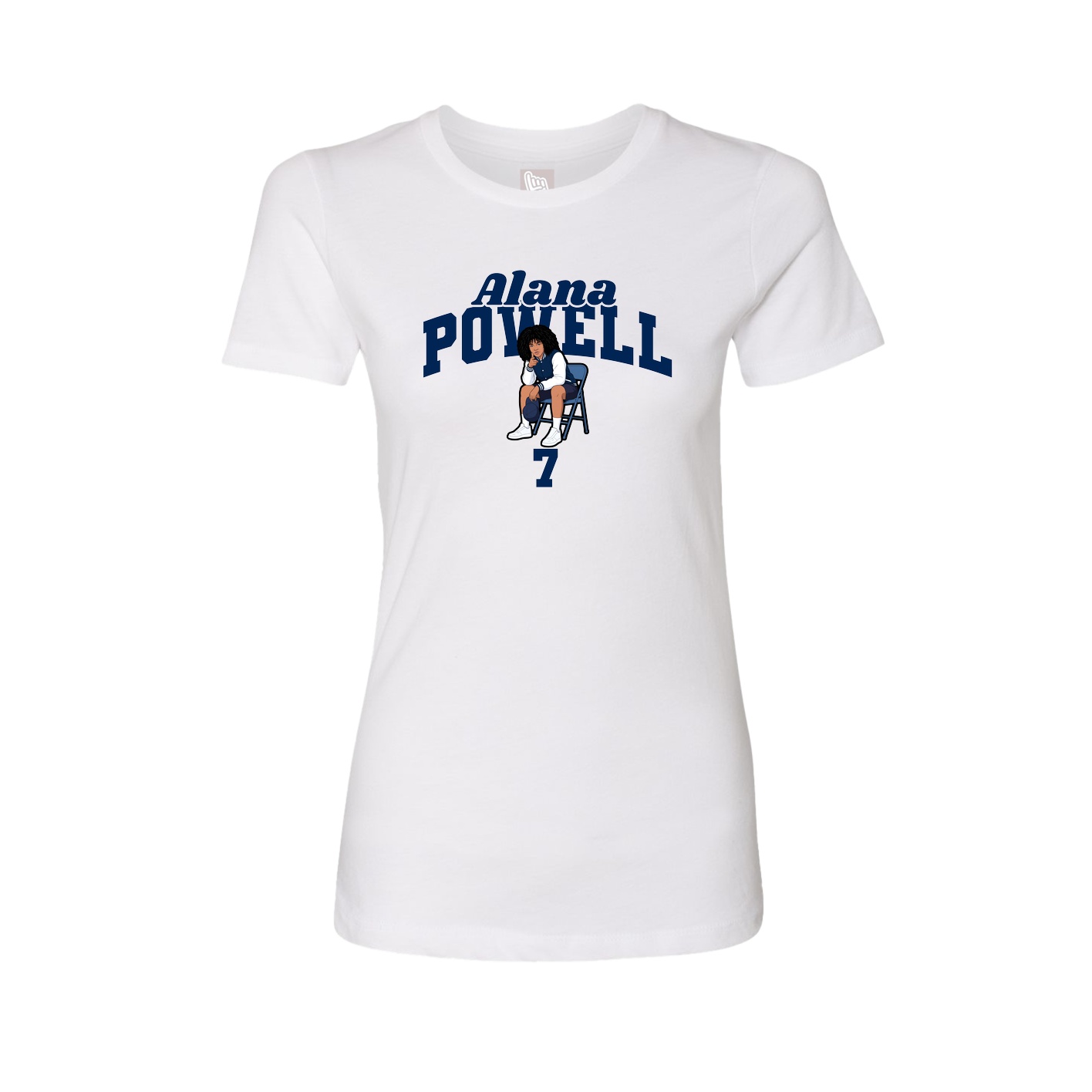 Fitted Women's Tee — Signature Arch in White
