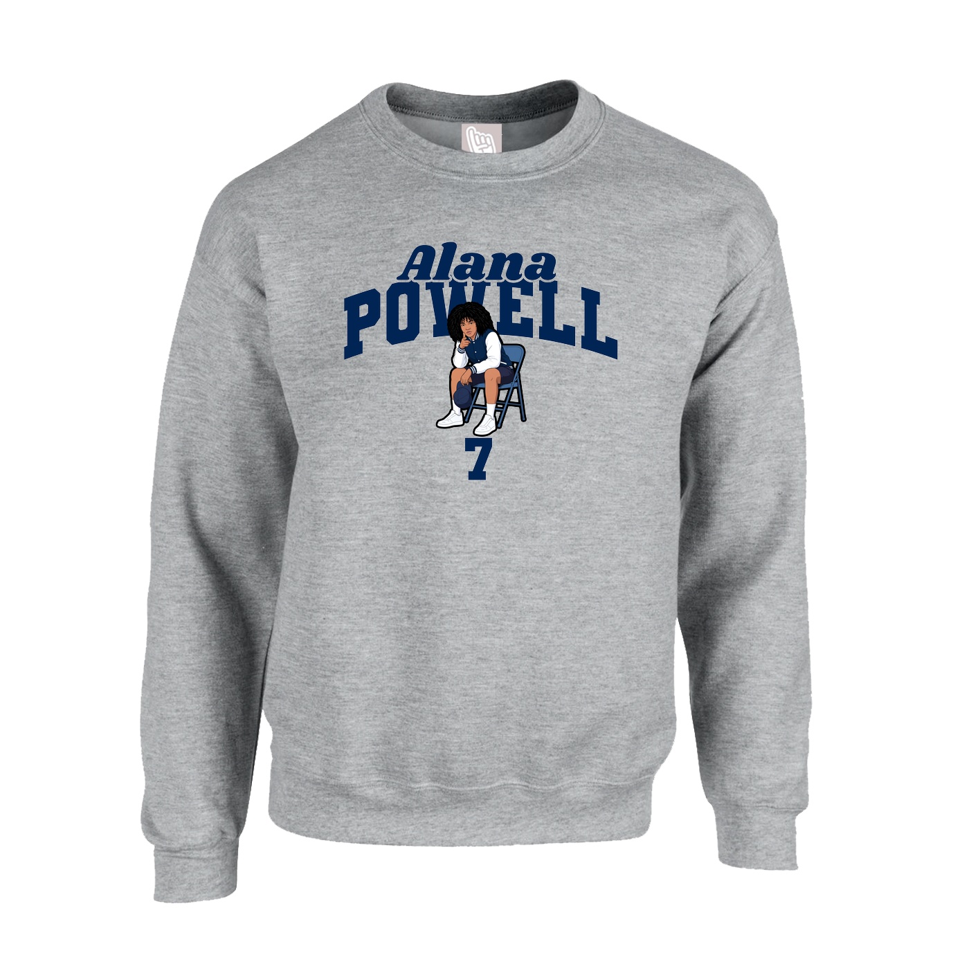 Fleece Crew — Signature Arch in Grey