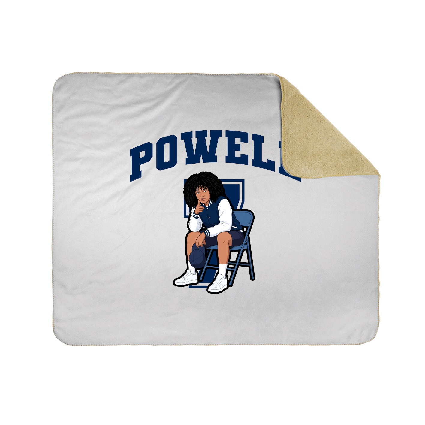 Throw Blanket — Number in White
