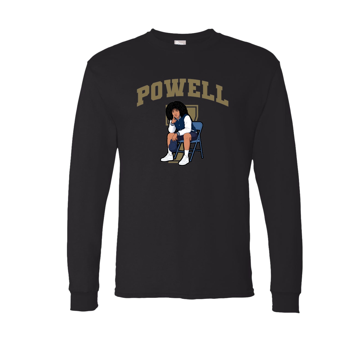 Long Sleeve Tee — Number in Black