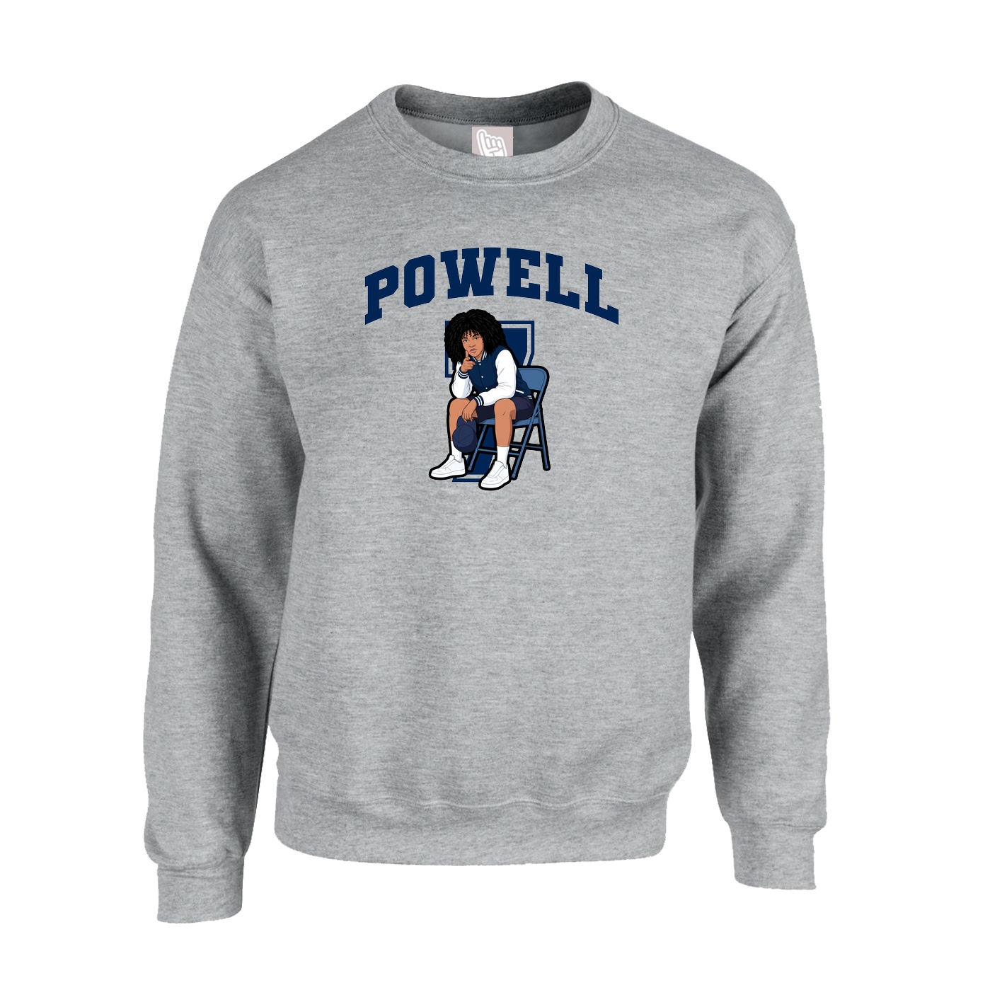 Fleece Crew — Number in Grey