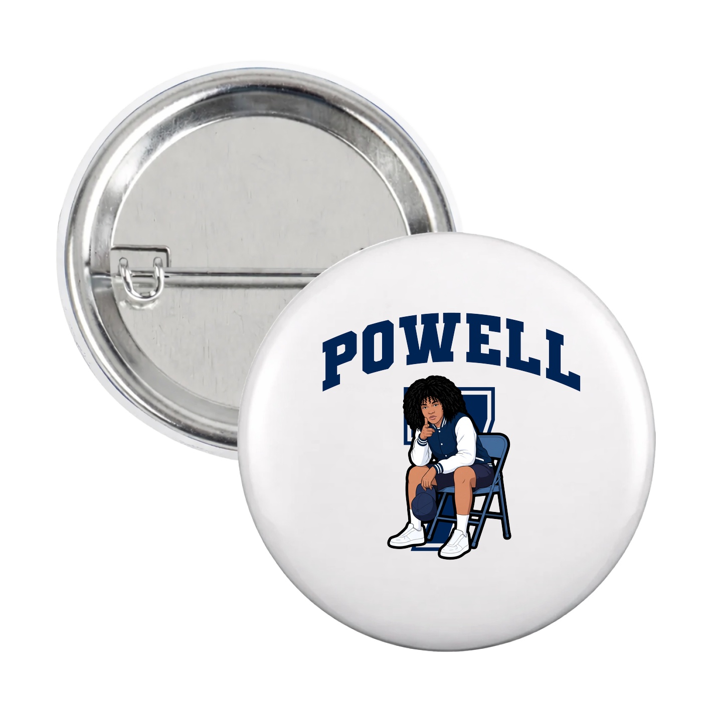 Game Day Button — Number in White