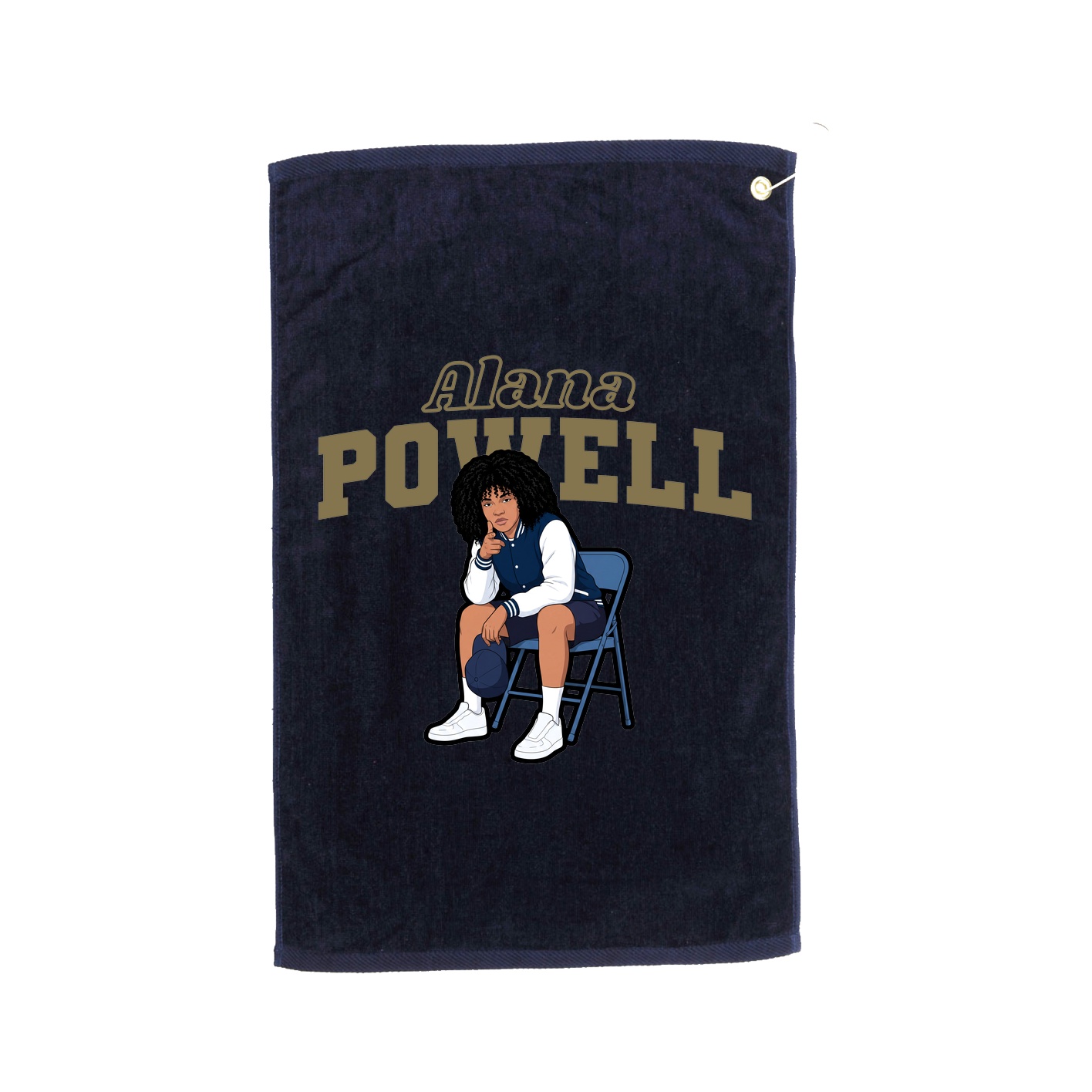 Golf Towel — Name Arch in Navy