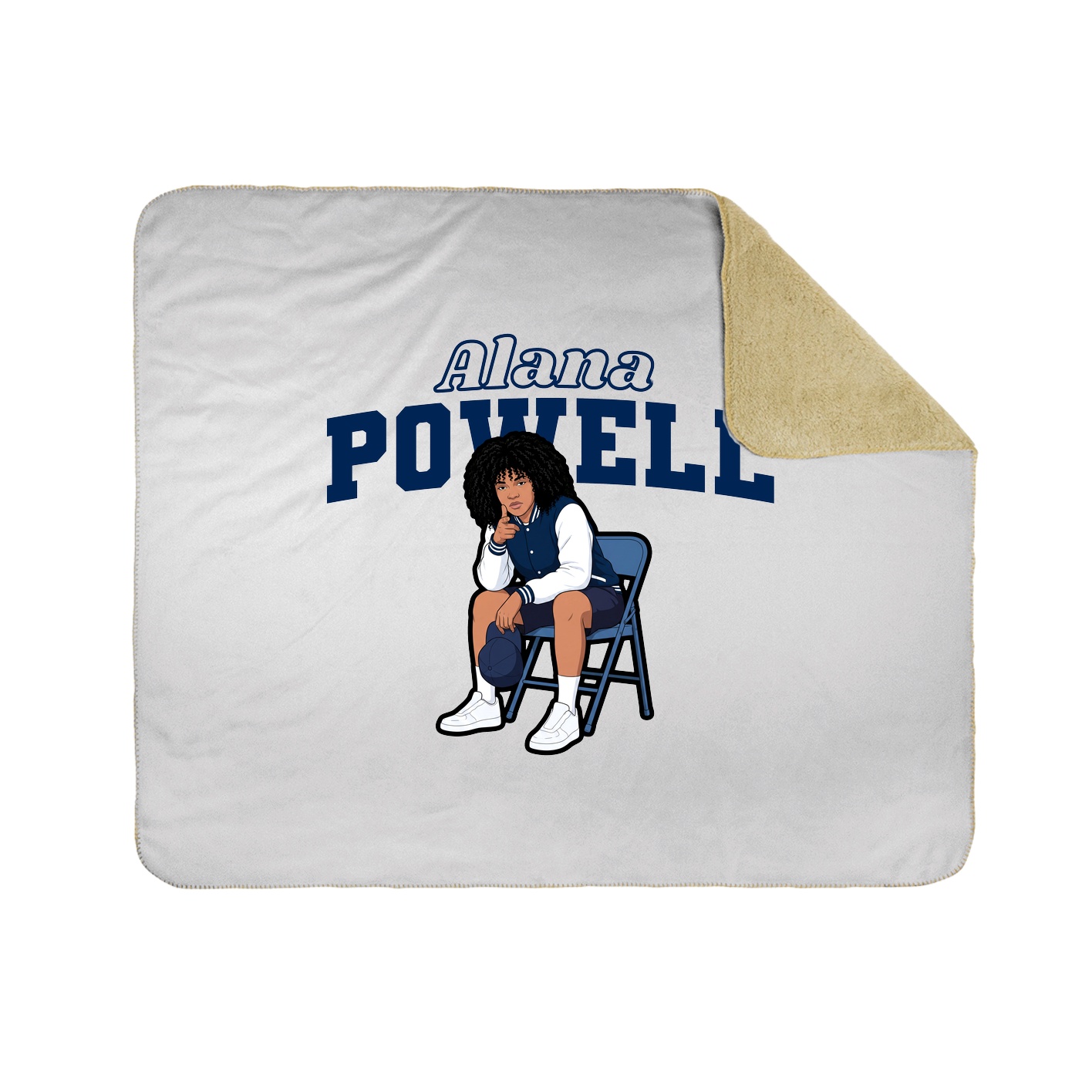 Throw Blanket — Name Arch in White