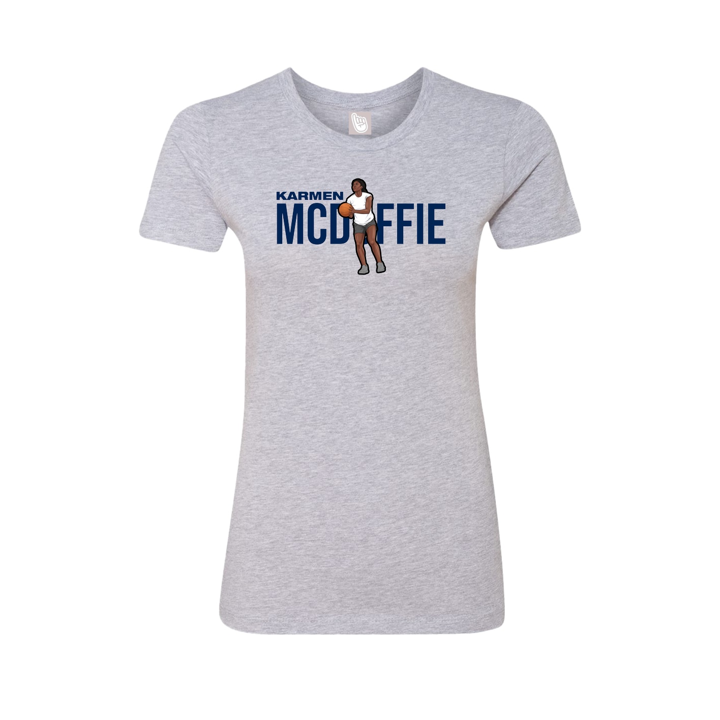 Fitted Women's Tee — Player Name in Grey