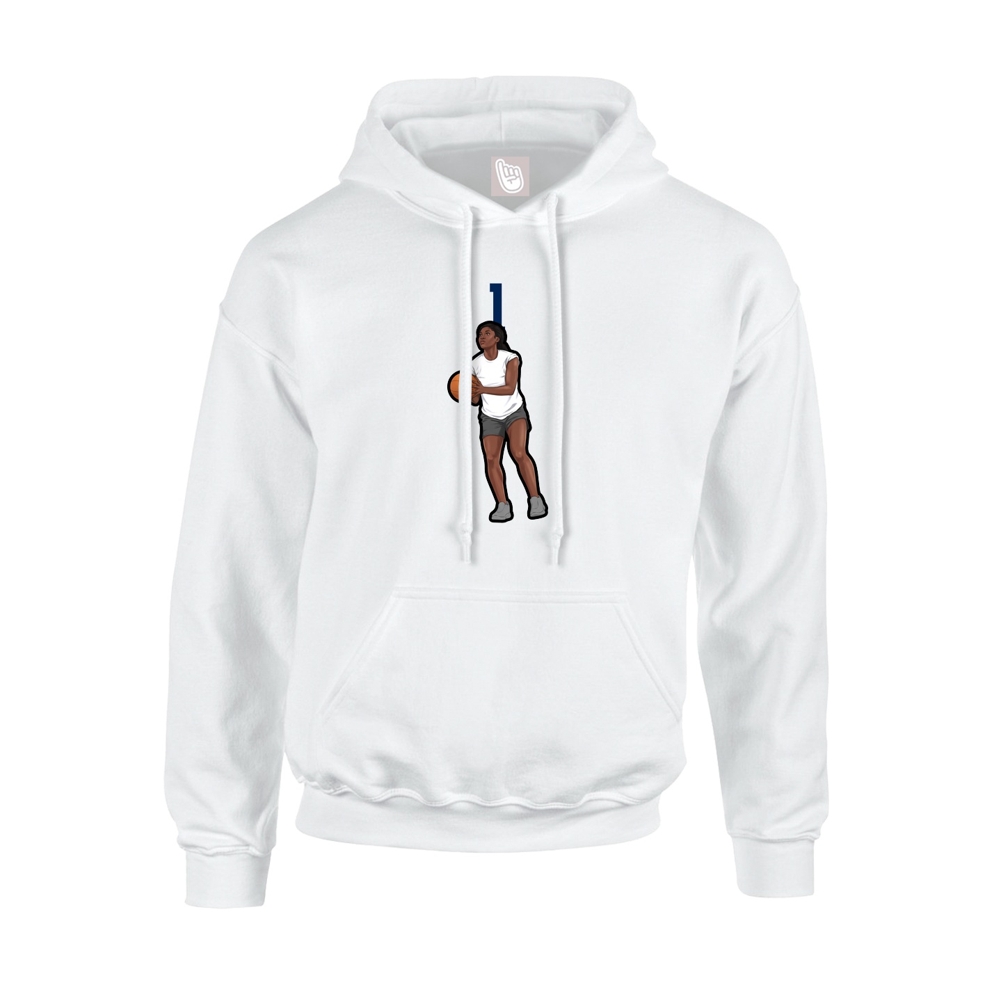 Hoodie — Number Top in White