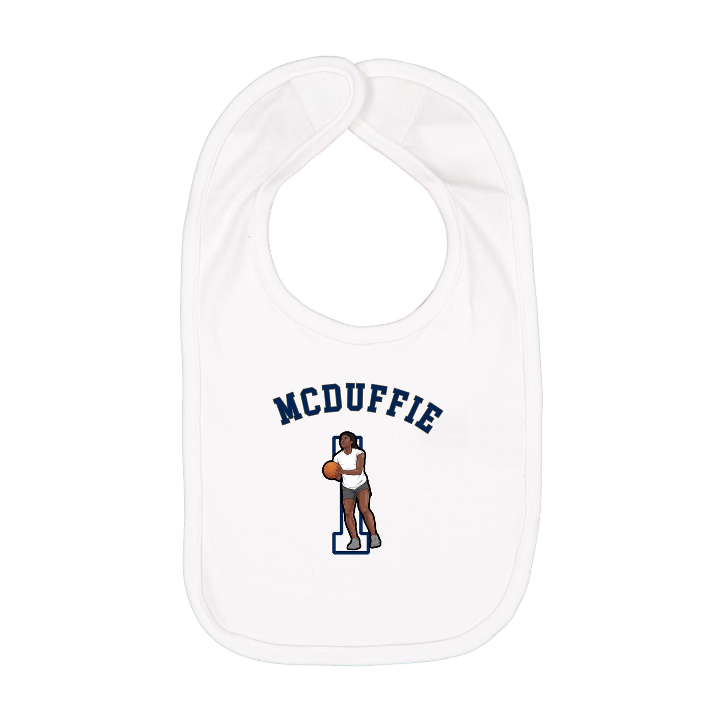 Infant Bib — Shirsey Arch in White
