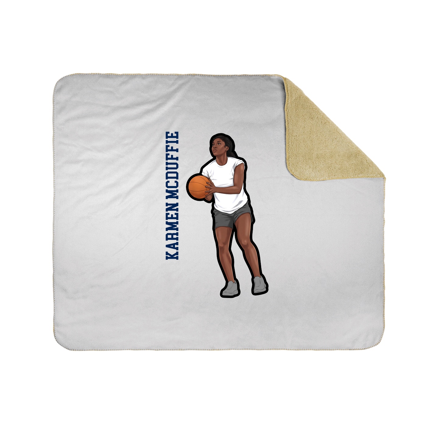 Throw Blanket — Name Vertical in White