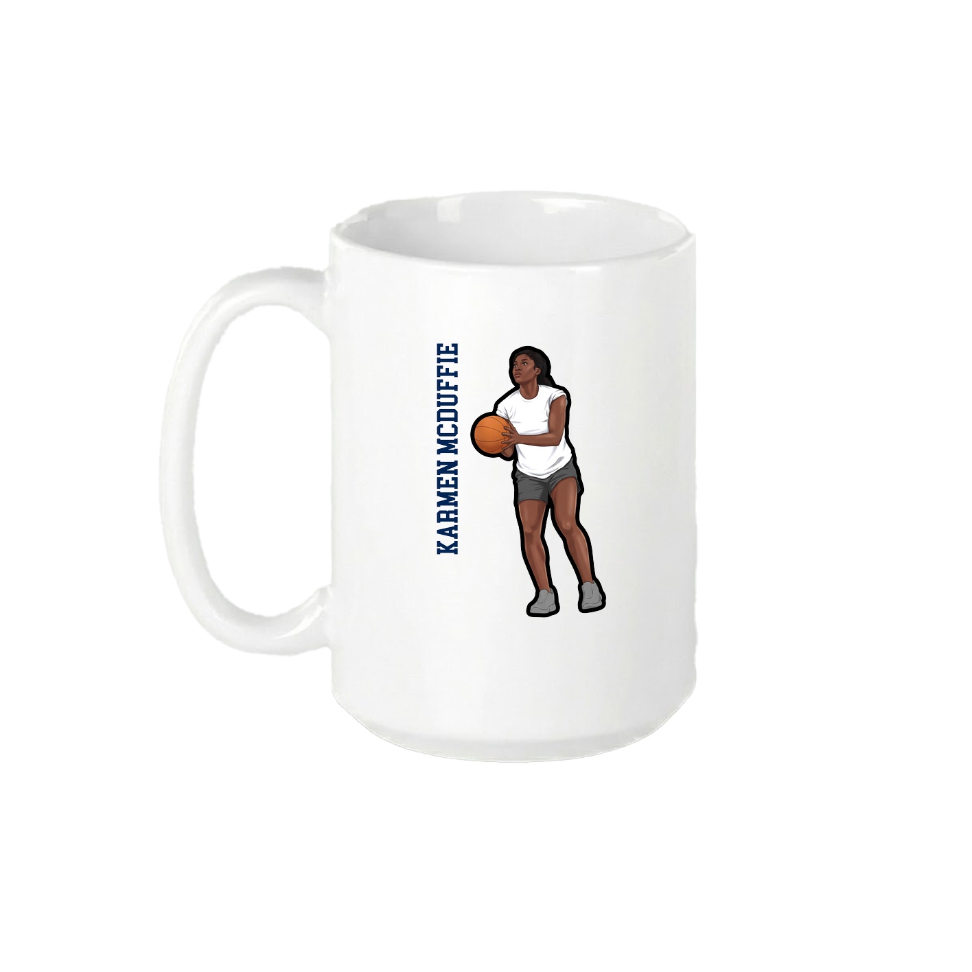 15oz Coffee Mug — Name Vertical in White