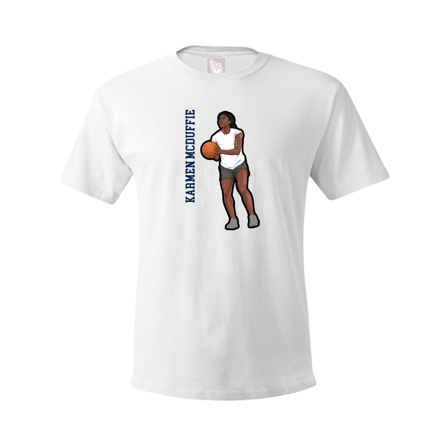 Tee — Name Vertical in White