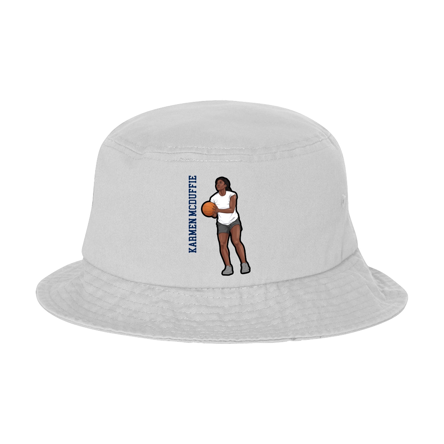 Bucket Cap — Name Vertical in White