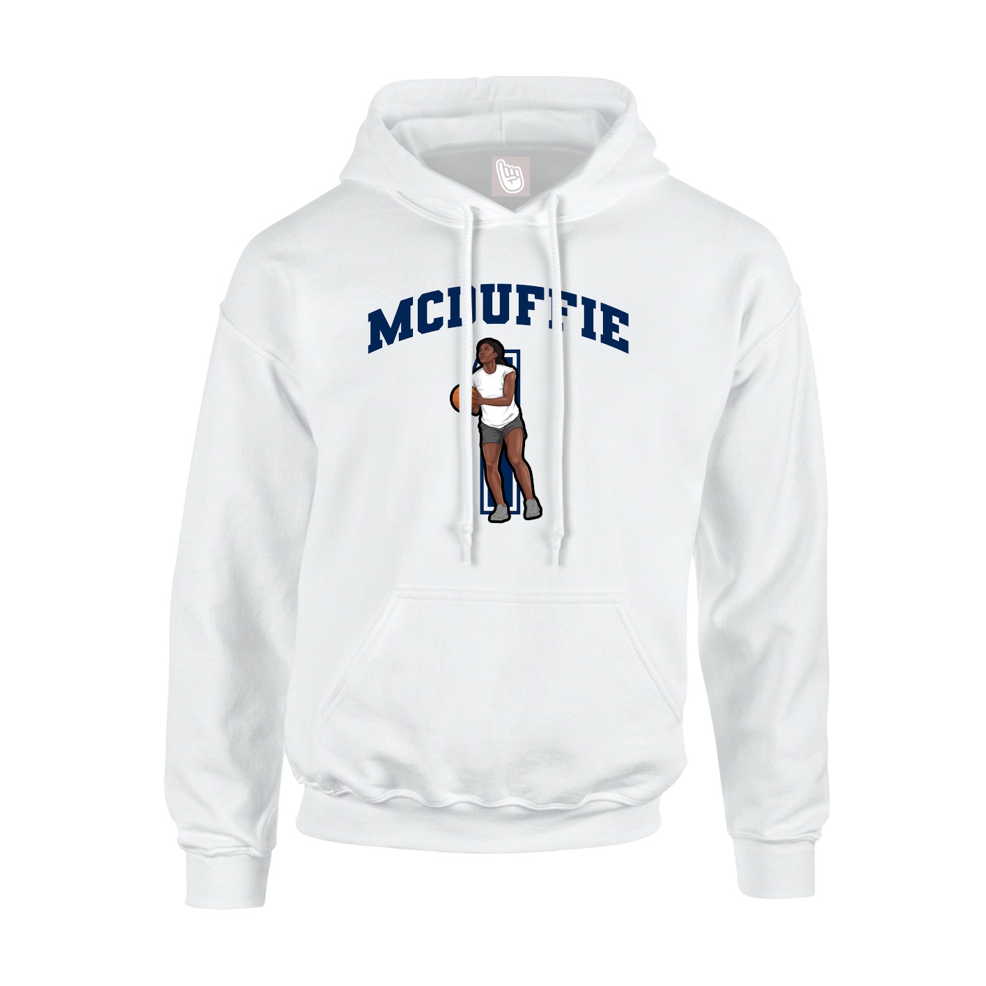 Youth Hoodie — Number in White