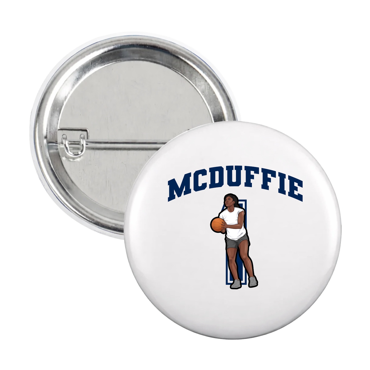 Game Day Button — Number in White