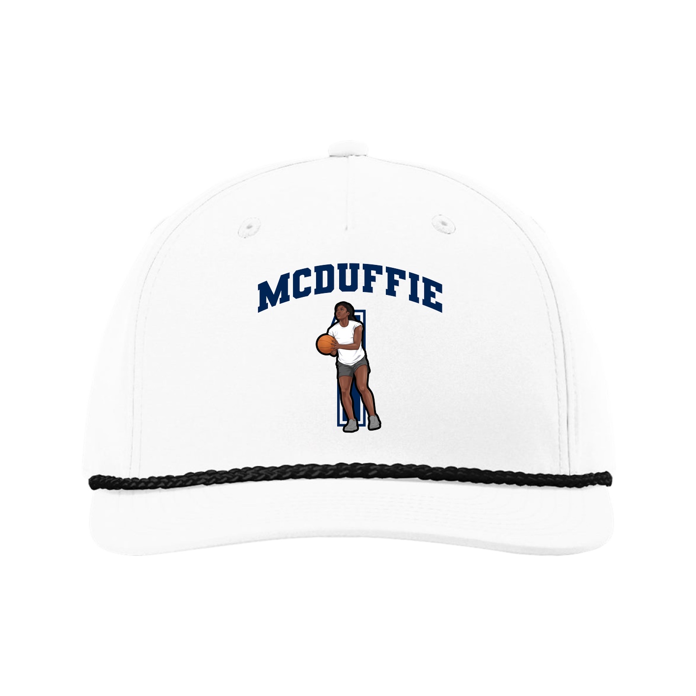 Five-Panel Classic Rope Cap — Number in White