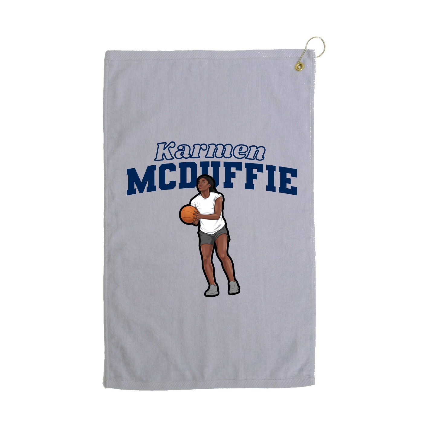 Golf Towel — Name Arch in Grey