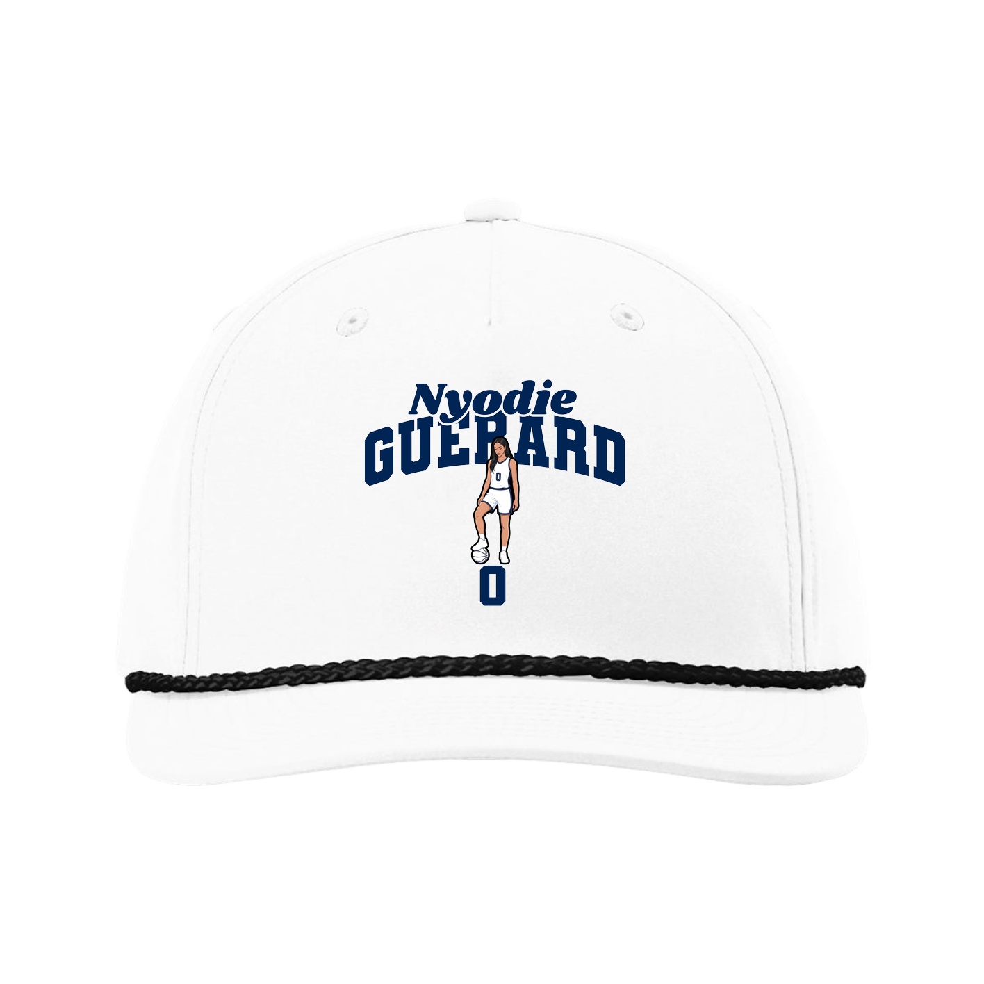Five-Panel Classic Rope Cap — Signature Arch in White