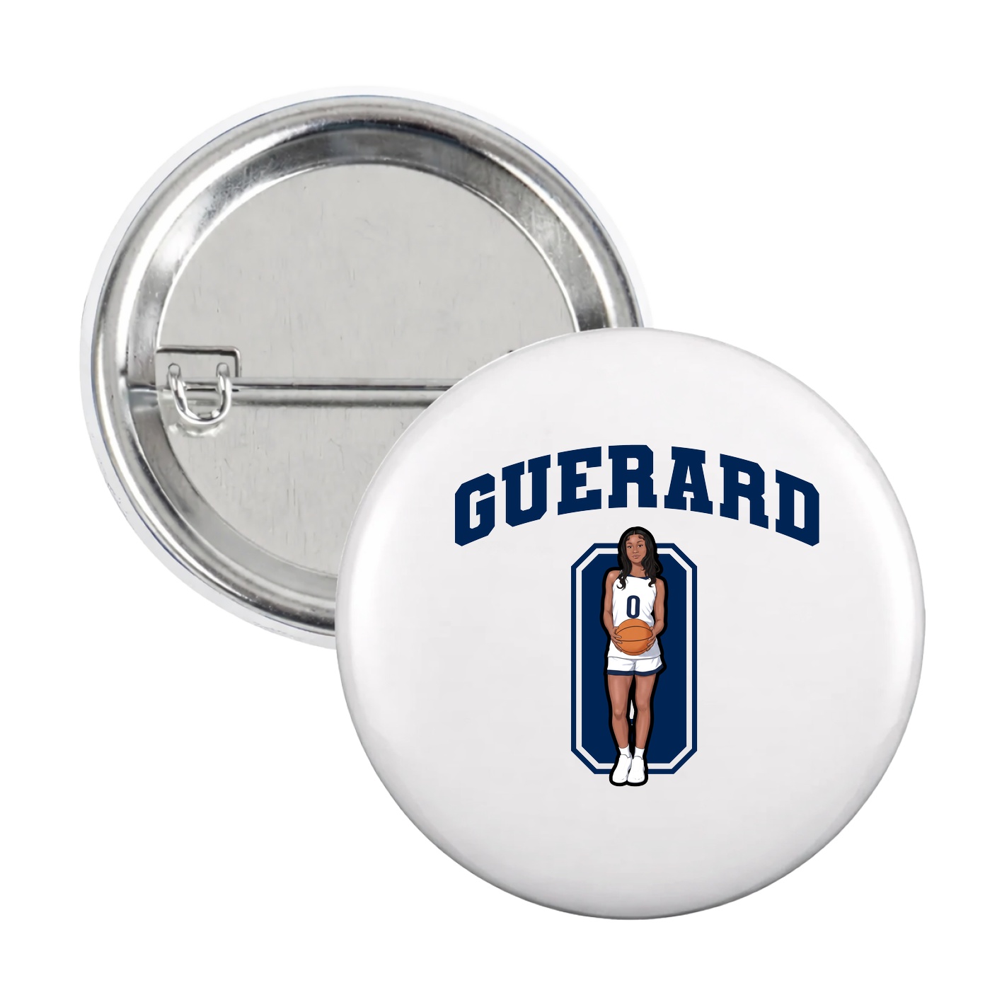 Game Day Button — Number in White