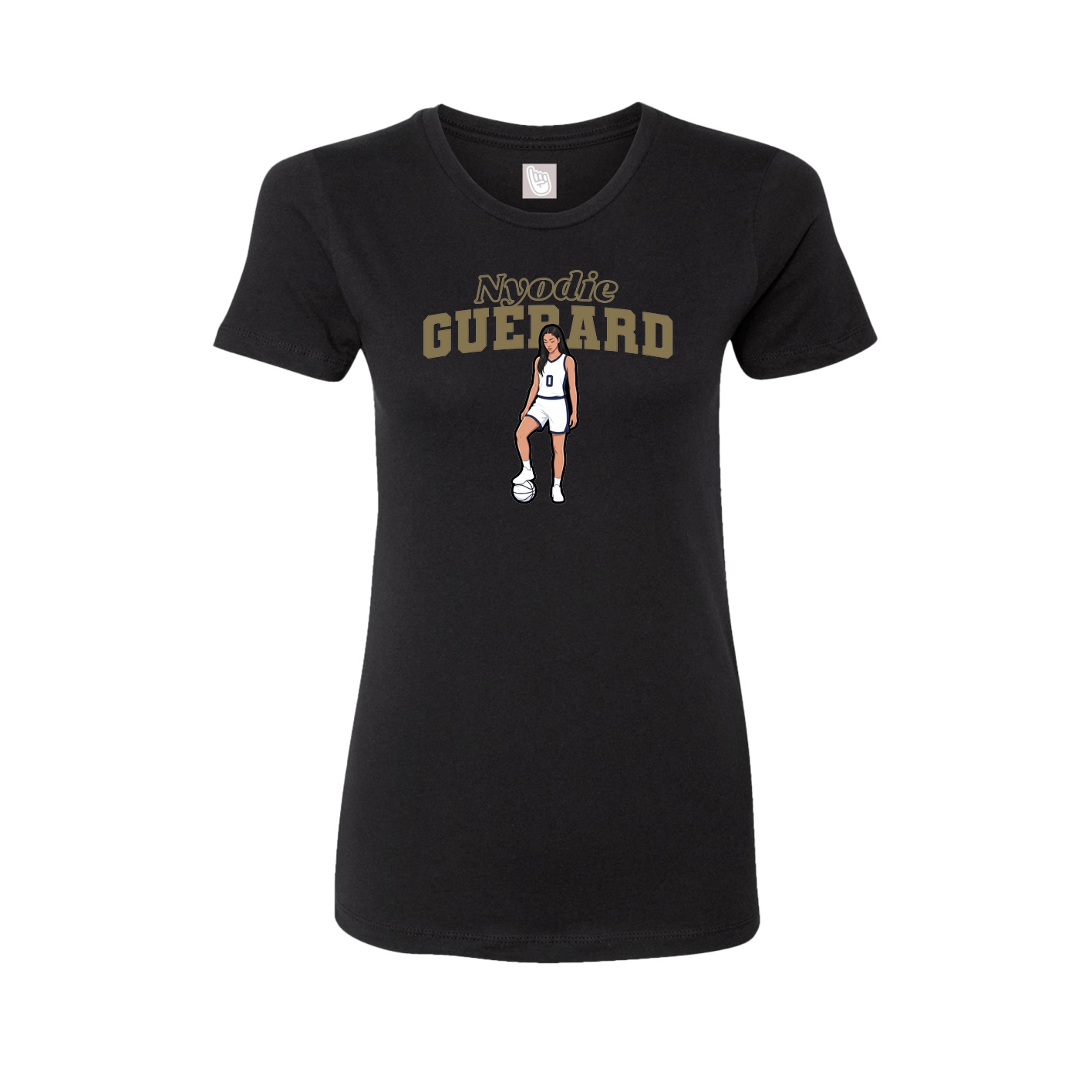 Fitted Women's Tee — Name Arch in Black