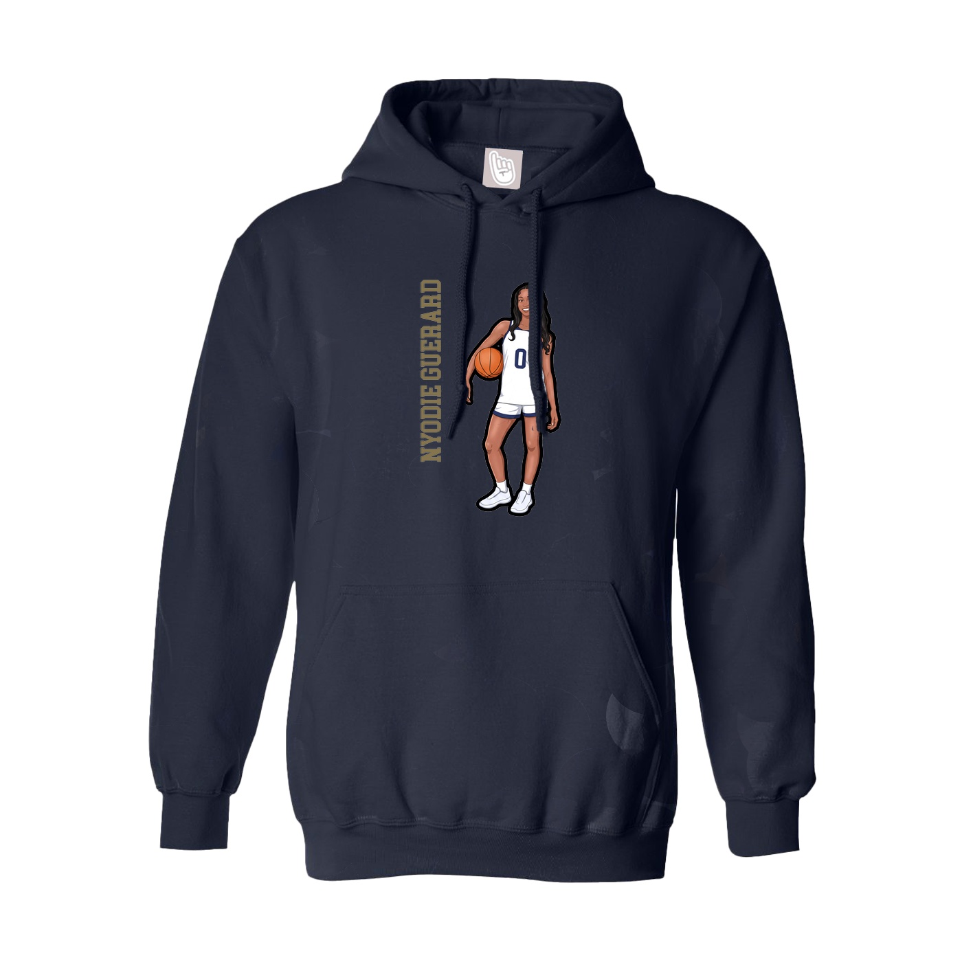 Youth Hoodie — Name Vertical in Navy