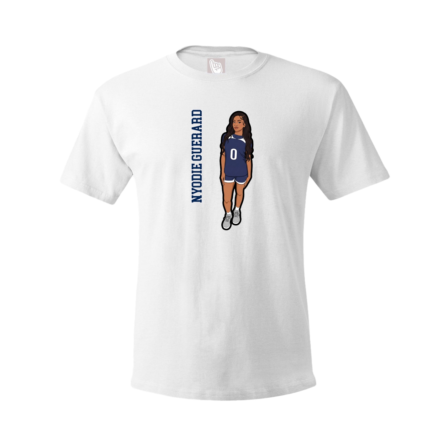 Tee — Name Vertical in White