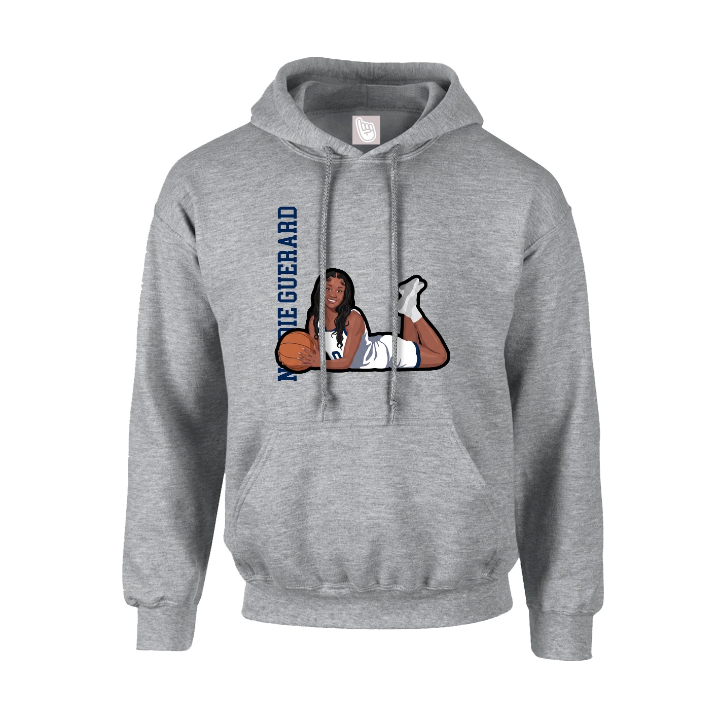 Youth Hoodie — Name Vertical in Grey