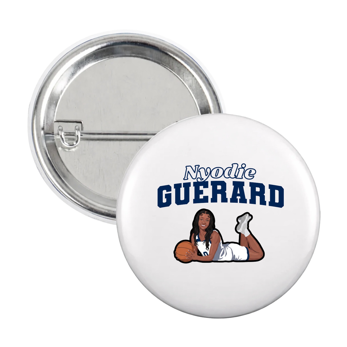 Game Day Button — Name Arch in White