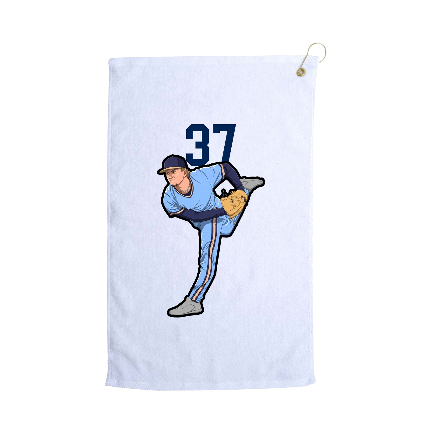 Golf Towel — Number Top in White
