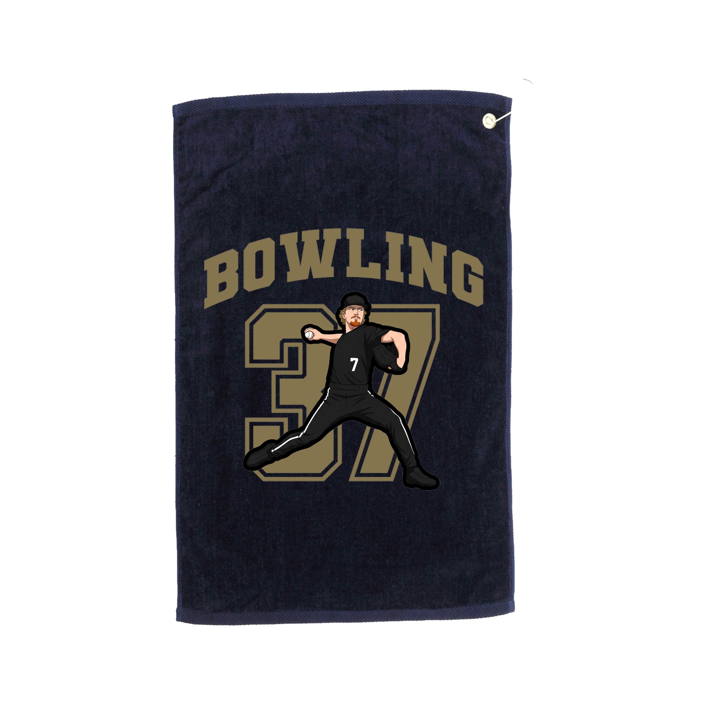Golf Towel — Number in Navy