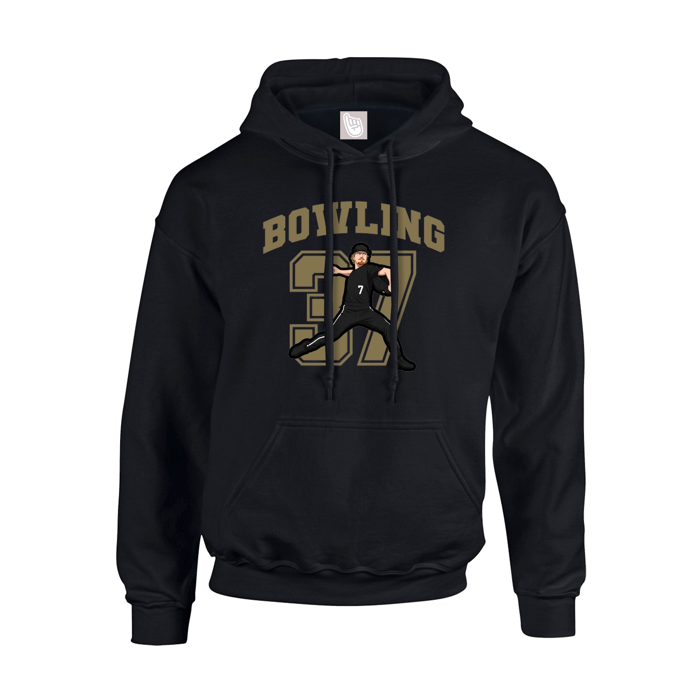 Youth Hoodie — Number in Black