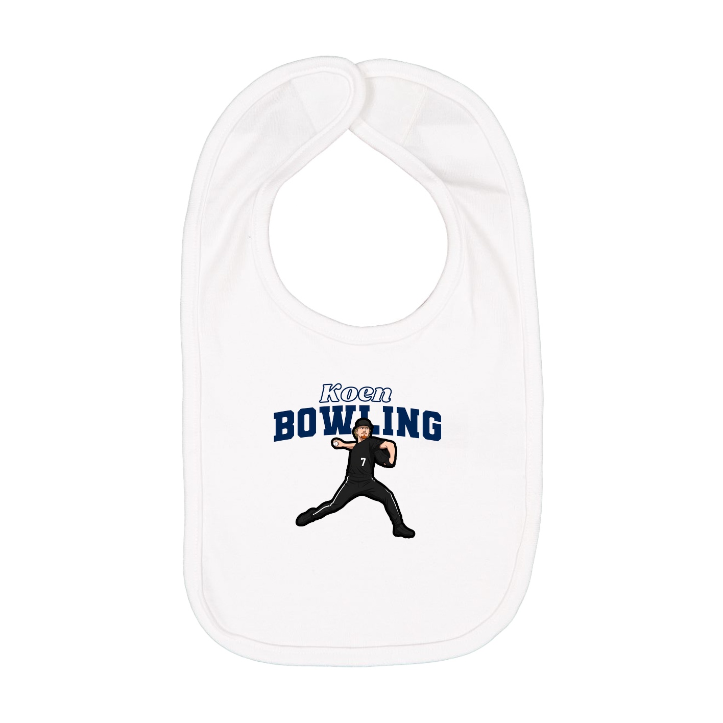 Infant Bib — Name Arch in White