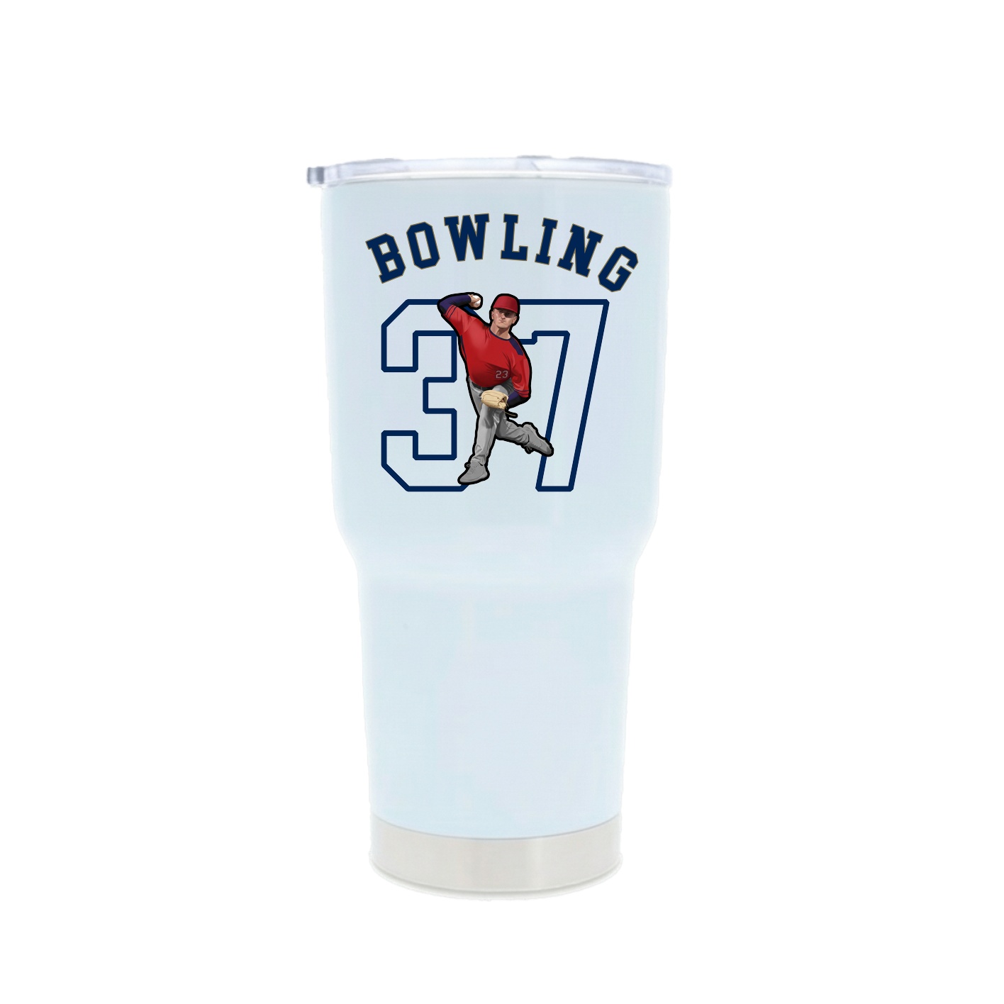 30oz Stainless Steel Tumbler — Shirsey Arch in White