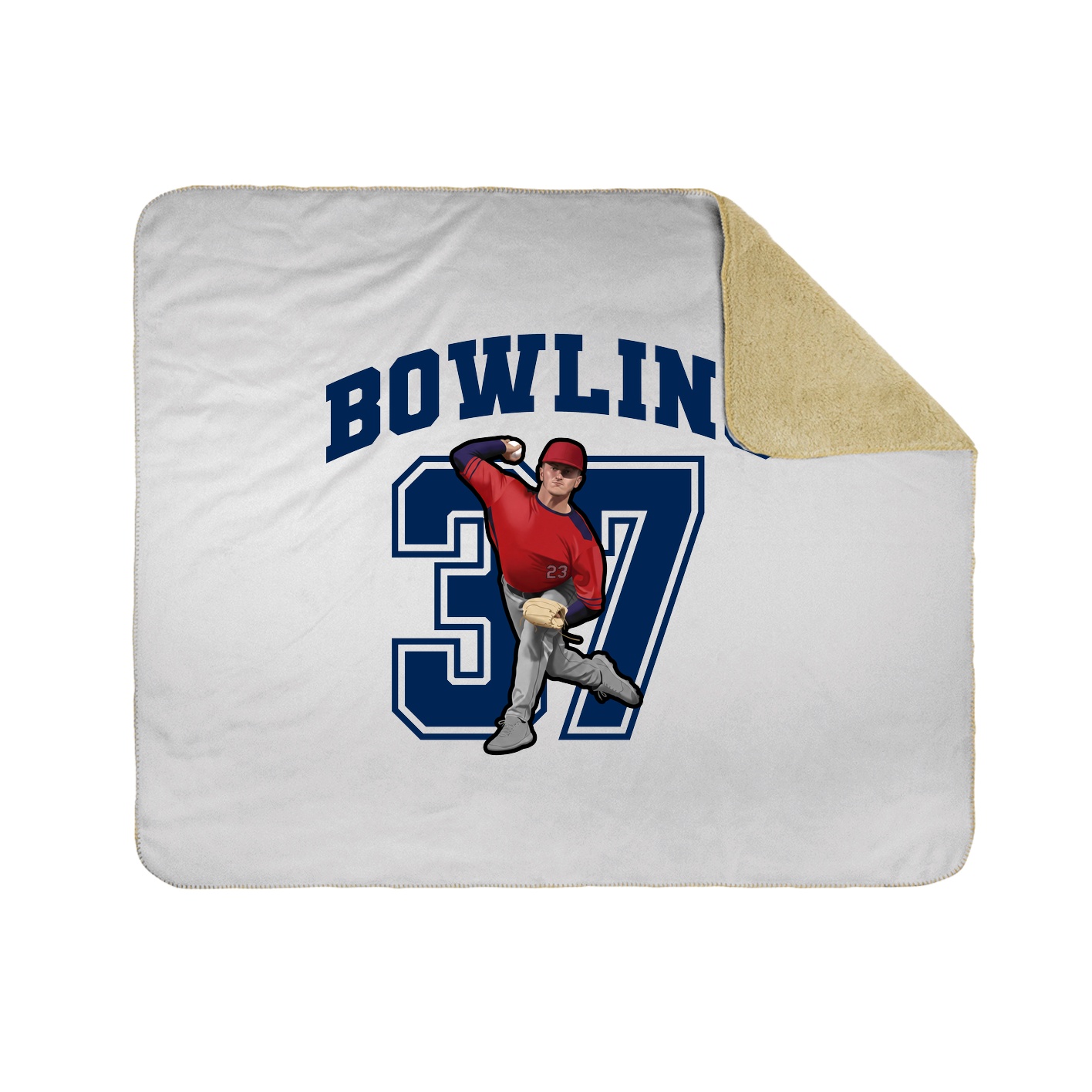 Throw Blanket — Number in White