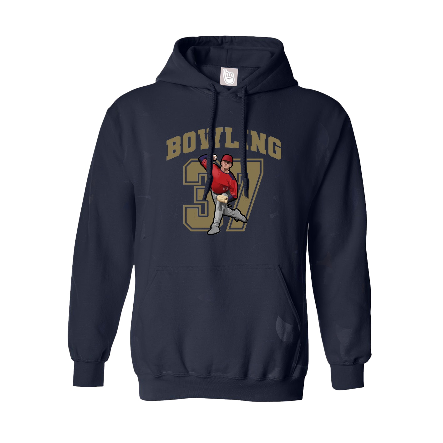 Youth Hoodie — Number in Navy