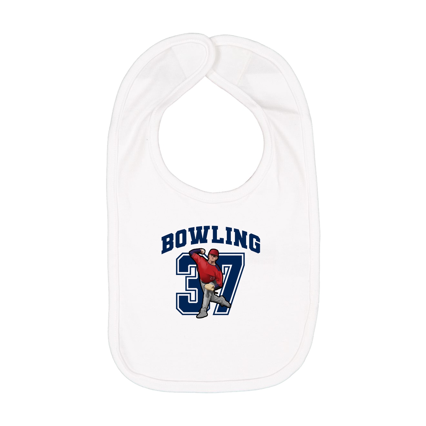 Infant Bib — Number in White