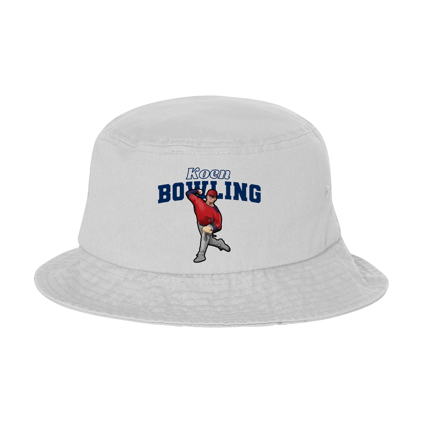 Bucket Cap — Name Arch in White