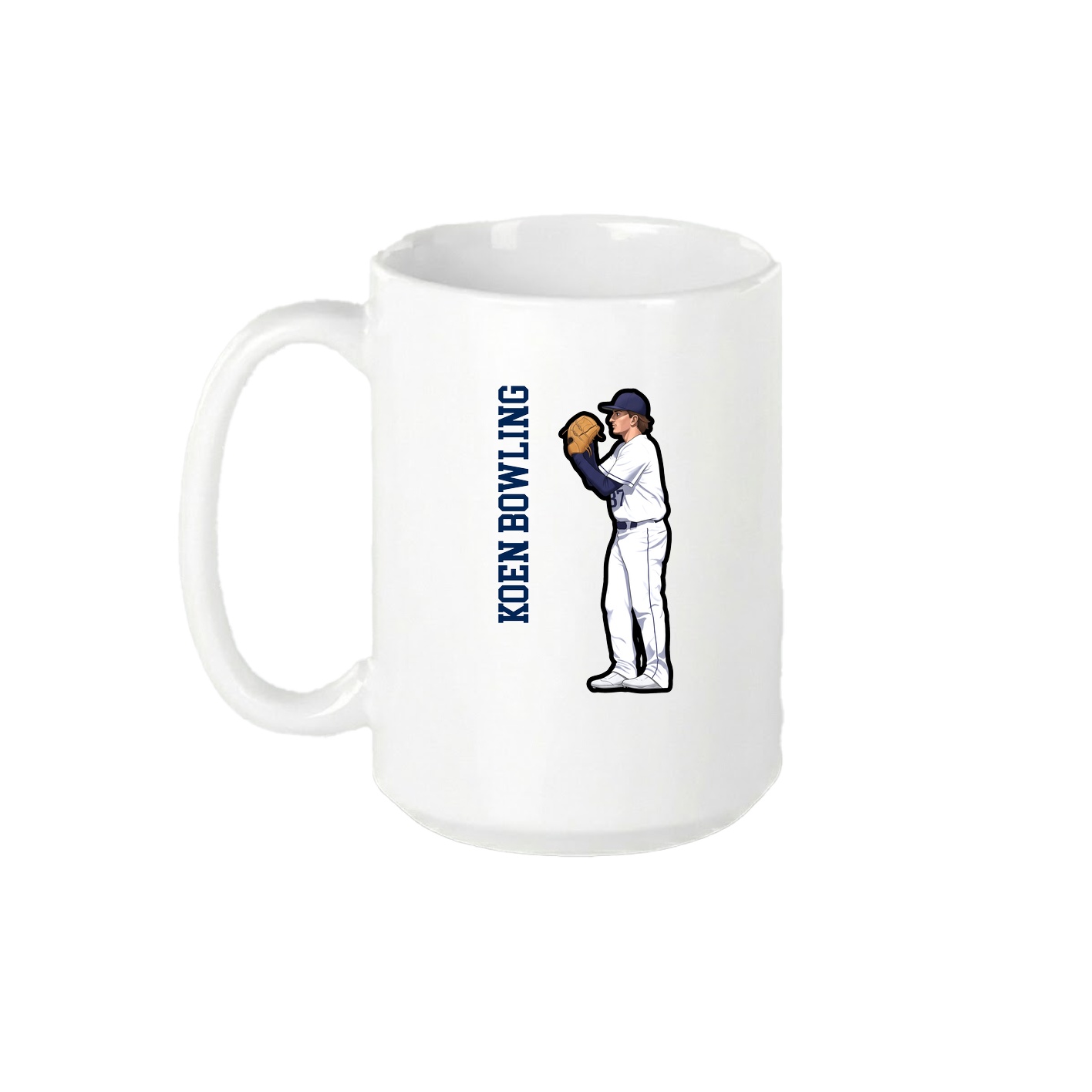 15oz Coffee Mug — Name Vertical in White