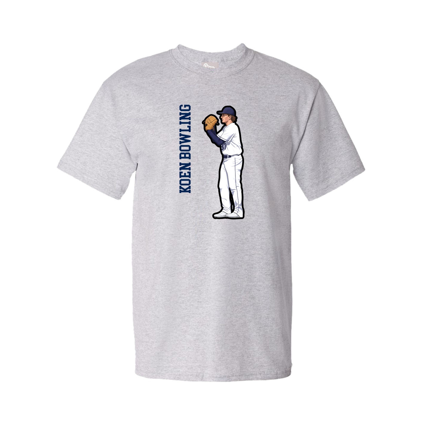 Tee — Name Vertical in Grey