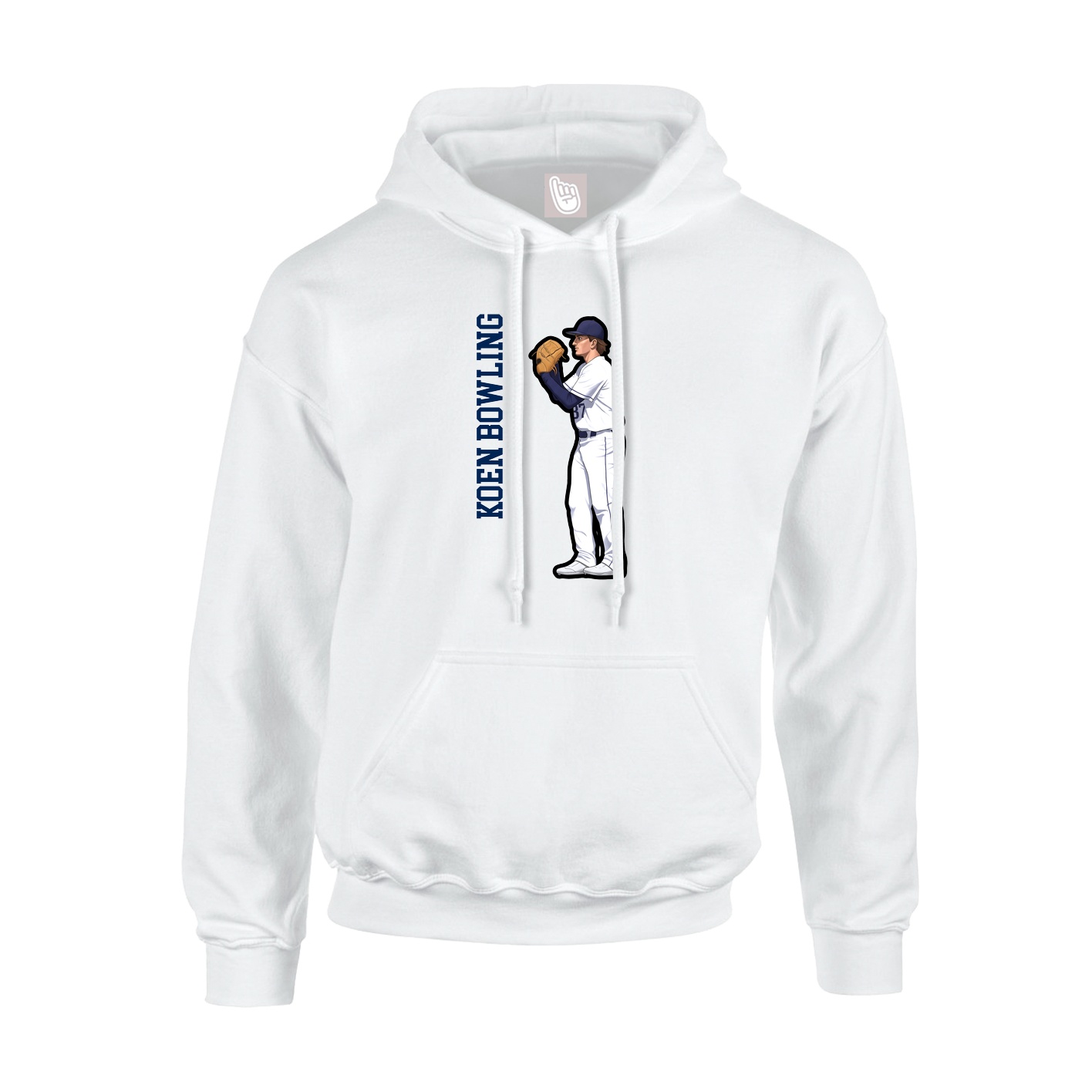 Hoodie — Name Vertical in White
