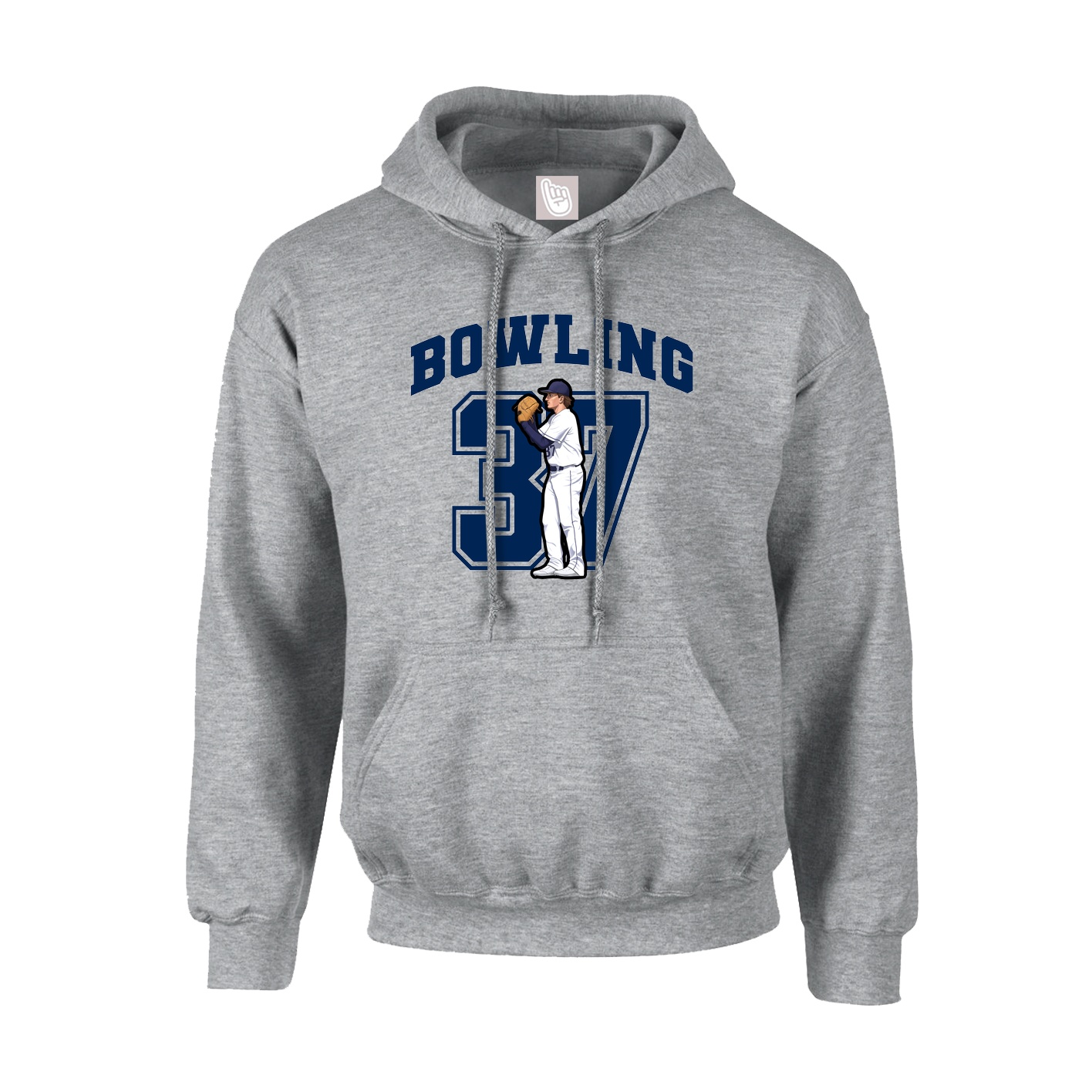 Youth Hoodie — Number in Grey