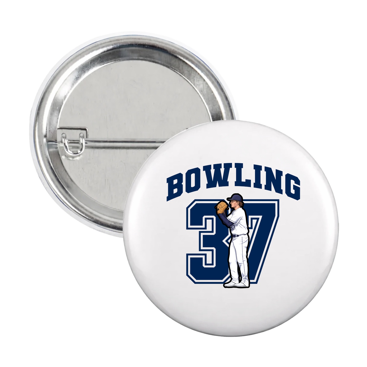 Game Day Button — Number in White
